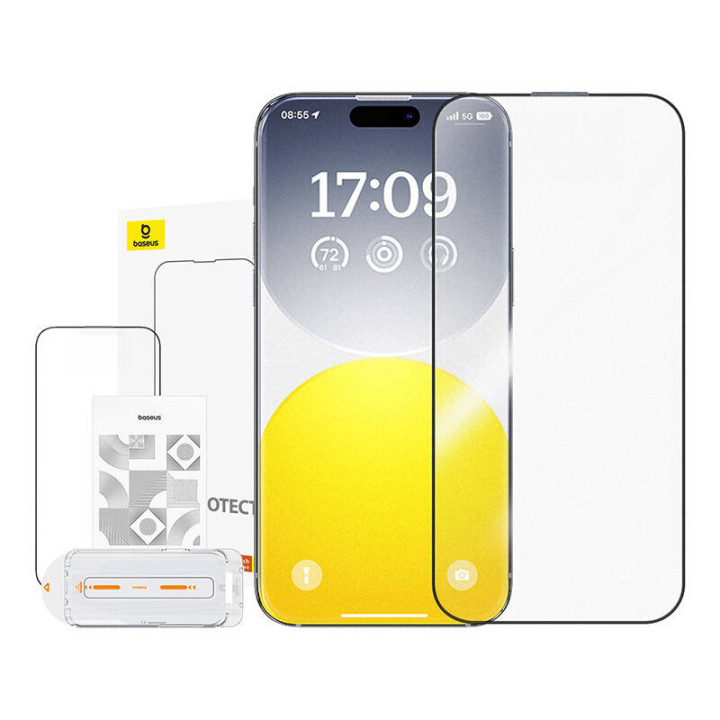 Закаленное стекло Baseus Crystalline с антибликовым покрытием для iPhone 15 Plus