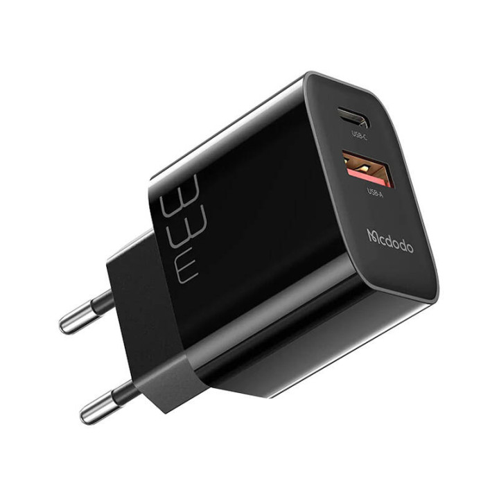 Зарядное устройство Mcdodo CH-0922 USB + USB-C, 33 Вт + кабель USB-C (черный)