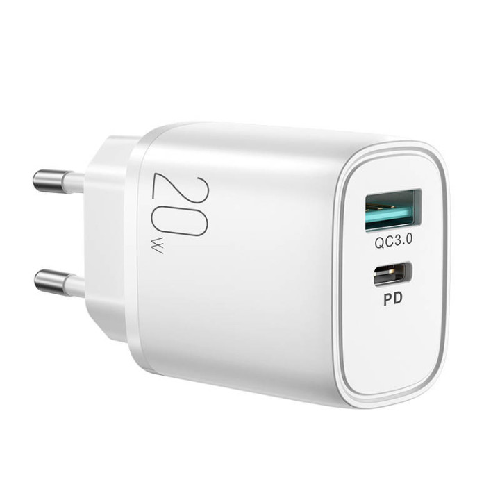 Cargador 20W Dual-Port (QC3.0+PD) Joyroom L-QP2011 (blanco)