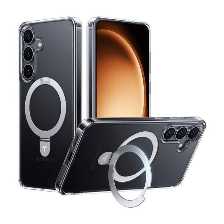 Funda para teléfono Torras Ostand Series para Samsung S25 (transparente)