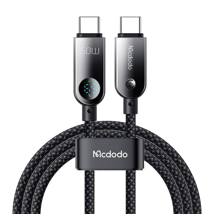 Mcdodo CA-4780 Cable de datos USB-C a USB-C 60W 1,2 m (negro)