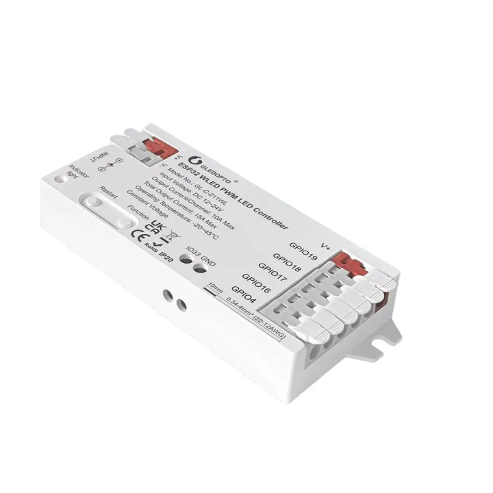 Gledopto GL-C-211WL умный Wi-Fi PWM WLED контроллер для аналоговых (RGB, RGBW, RGBCCT, CCT, одноцветных) светодиодных лент
