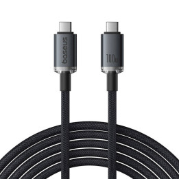 Cable de carga rápida Baseus Crystal Shine USB-C a USB-C 100W, 1,5m, 20Gb (negro)