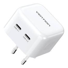 Vention FBPW0-EU Cargador de red USB(C+C) GaN (35W/35W) (blanco)