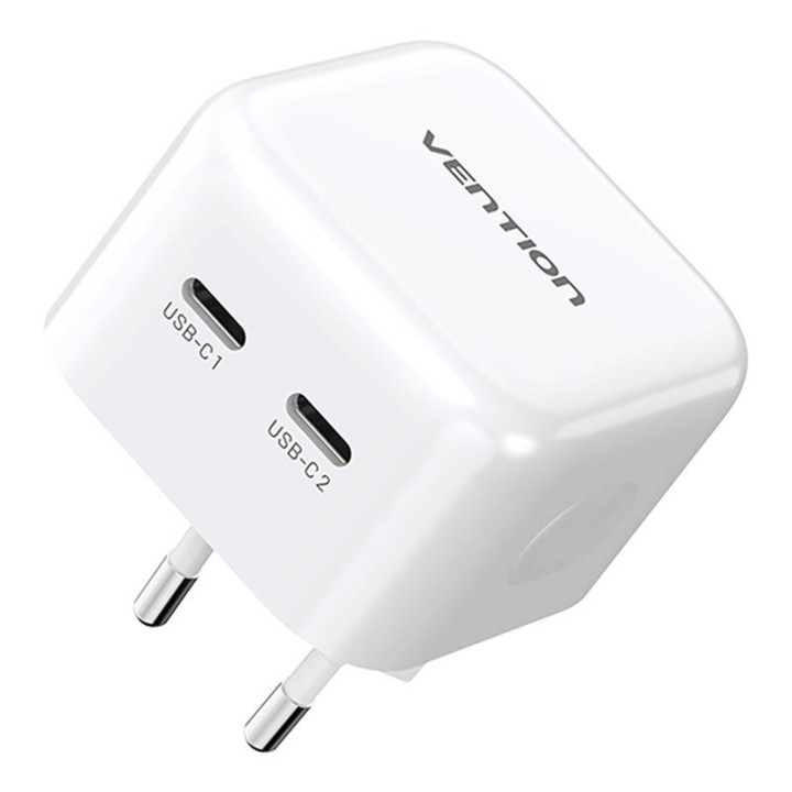 Vention FBPW0-EU Cargador de red USB(C+C) GaN (35W/35W) (blanco)