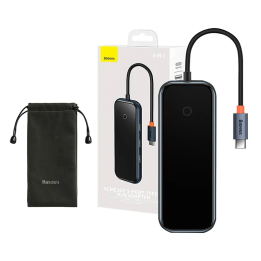 Концентратор 5 в 1 серии Baseus AcmeJoy USB-C на 2 порта USB 3.0 + USB 2.0 + USB-C PD + HDMI (темно-серый)