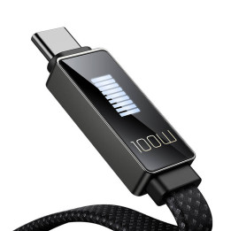 Cable Mcdodo CA-4470 USB-C a USB-C con pantalla 100W 1,2m (negro)
