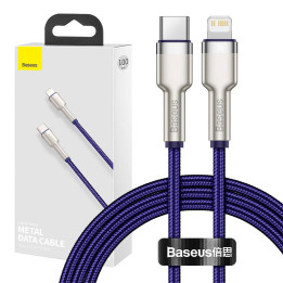 Cable USB-C para Lightning Baseus Cafule, PD, 20W, 1m (púrpura)