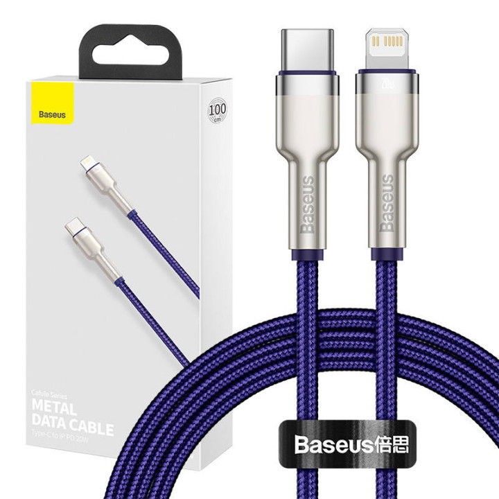 Кабель USB-C для Lightning Baseus Cafule, PD, 20 Вт, 1 м (фиолетовый)