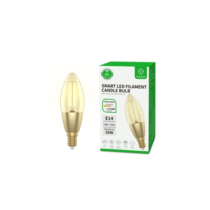 WOOX R5141 Intelligent smart bulb Retro WiFi LED 4.9W Filament E14 C37