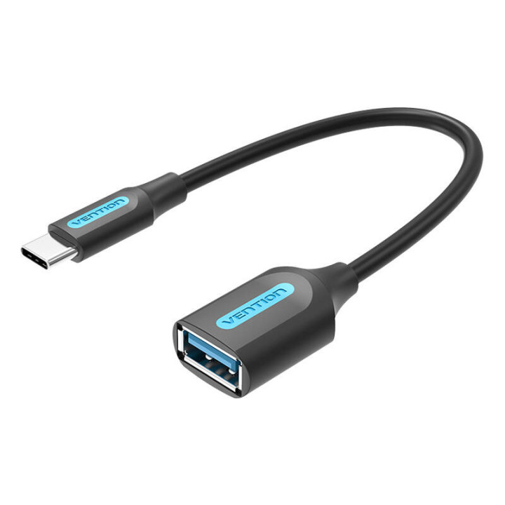 Кабель OTG USB-C 3.1 «папа-гнездо» Vention CCVBB 0,15 м, 2 А, черный
