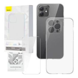 Set de Funda Transparente y Vidrio Templado Baseus Corning para iPhone 12