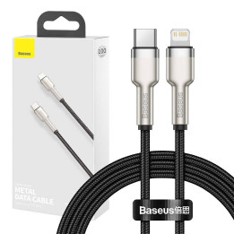 Cable USB-C para Lightning Baseus Cafule, PD, 20W, 1m (negro)