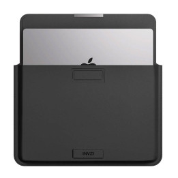 Funda / Funda de Cuero INVZI con Función de Soporte para MacBook Pro/Air 15"/16" (Negro)