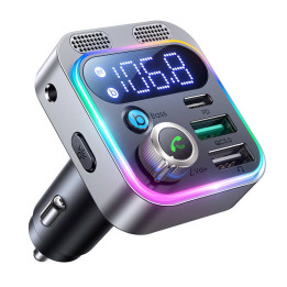 FM-передатчик для Joyroom JR-CL16, USB+USB-C, 48 Вт (черный)