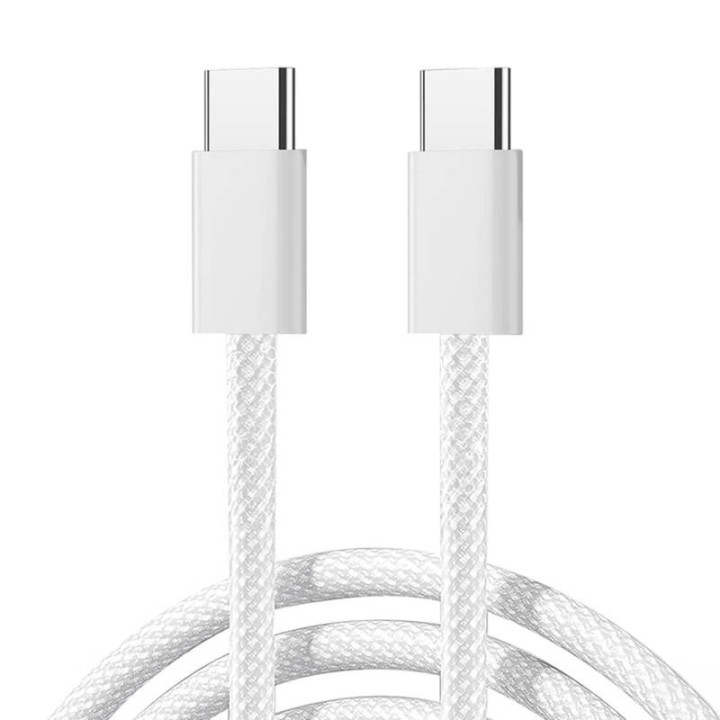 Cable Joyroom S-A45 USB-C a USB-C, 60W, trenzado, 1m (blanco)