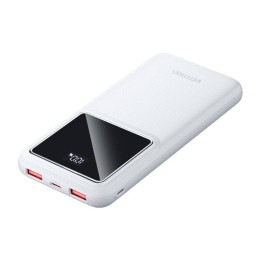Powerbank, Vention, FHKW0,10000mAh, Micro-USB, USB-C, 2xUSB-A, 22,5W (blanco)