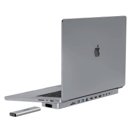 Док-станция/концентратор USB-C для MacBook Pro 16 дюймов INVZI MagHub 12in2 с лотком для SSD (серый)