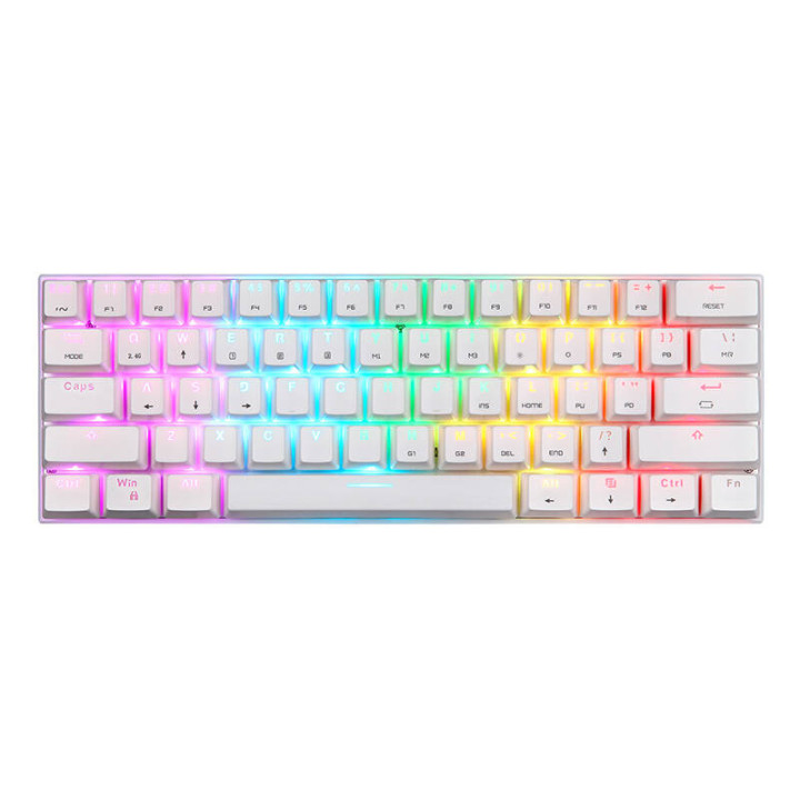Drahtlose mechanische Tastatur Motospeed SK62 Weiß (roter Schalter)