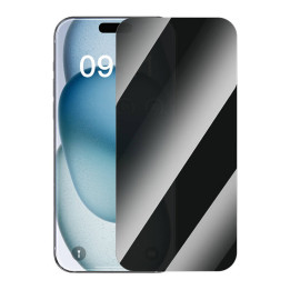 Privacy Vidrio Templado Baseus Superior para iPhone 15 + 2x kit de limpieza y EasyStick (transparente)
