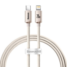 Кабель Baseus Crystal Shine USB-C — IP, 20 Вт, 1,2 м (розовый)