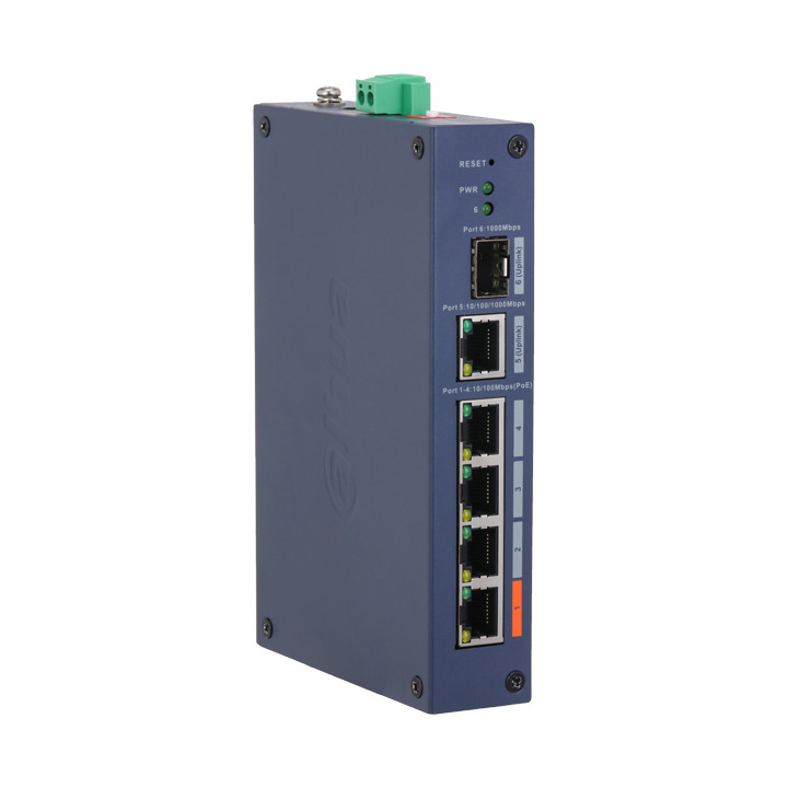 DAHUA CHS4106-4ET-60 Industrial PoE Switch, 6 Ports (4 PoE + 2 SFP)