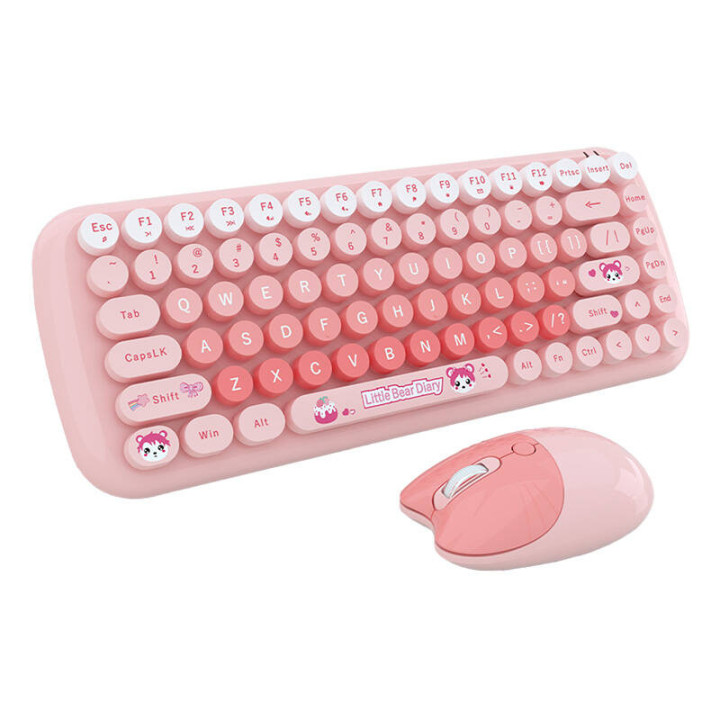 MOFII Candy New 2.4G Беспроводная клавиатура + мышь (розовый)