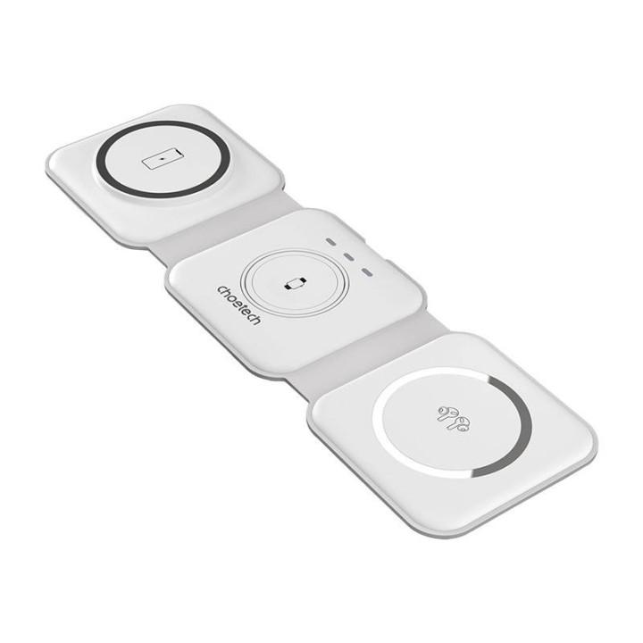 Choetech T588-F 3в1 Магнитное беспроводное зарядное устройство 15Вт (белое)