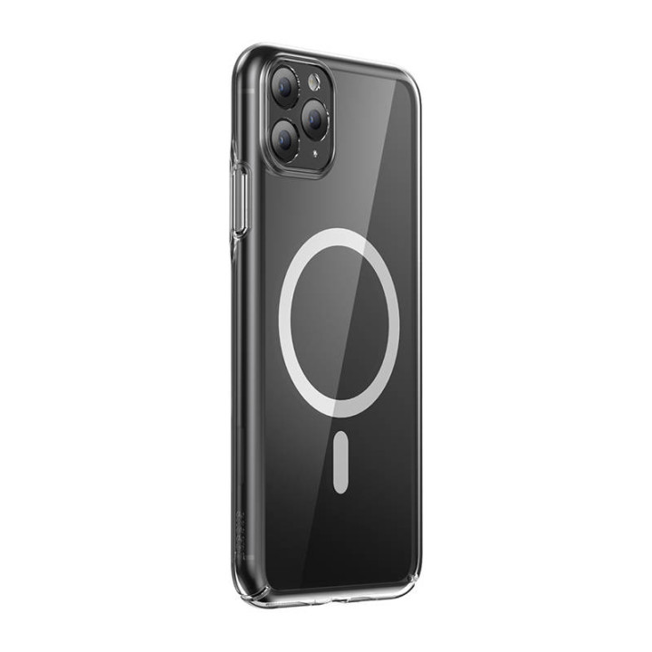 Funda para teléfono Baseus Magnetic Crystal Clear para iPhone 11 Pro (transparente) con protector de pantalla de vidrio templado
