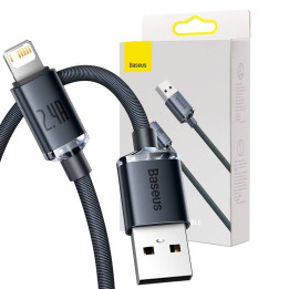 Cable Baseus Crystal Shine USB a Lightning, 2,4 A, 2 m (negro)
