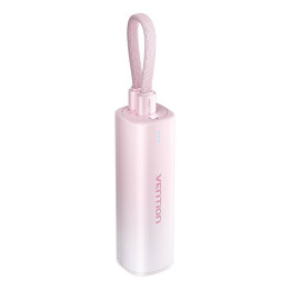 Powerbank 5000mAh Vention FHWR0 20W + cable USB-C a Lightning (rosa)