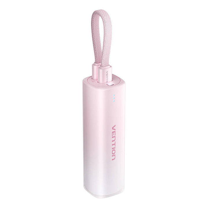Powerbank 5000мАч Vention FHWR0 20Вт + кабель USB-C на Lightning (розовый)