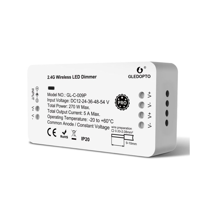 Gledopto GL-C-009P, Zigbee Pro Dimmer LED controller (Zigbee+RF) 12V-54V DC