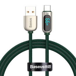Cable de pantalla Baseus USB a tipo C, 66 W, 1 m (verde)