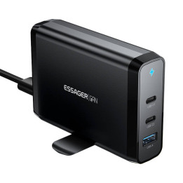 Cargador de escritorio 2xUSB-C 1xUSB-A 140W Essager GaN (negro)