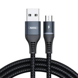 Cable USB Micro Remax Luz de colores, 2,4 A, 1 m (negro)