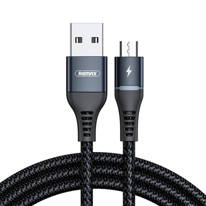 Кабель USB Micro Remax Colorful Light, 2.4А, 1м (черный)