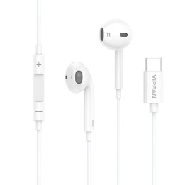 Auriculares internos con cable VFAN M14, USB-C, 1,1 m (blanco)