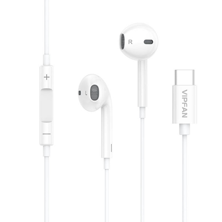 Auriculares internos con cable VFAN M14, USB-C, 1,1 m (blanco)