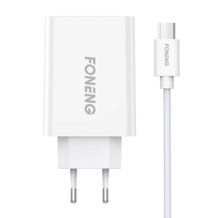 Быстрое зарядное устройство Foneng 1x USB EU43 10,5 Вт + кабель USB Micro