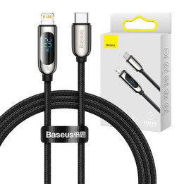 Cable USB-C para Lightning Baseus Display, PD, 20W, 1m (negro)