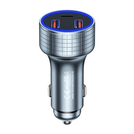 Cargador de coche 2x USB, USB-C Remax RCC327, 83W (deslustre)