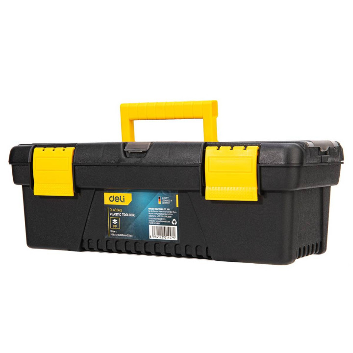 Пластиковый ящик для инструментов Deli Tools EDL432412, 12 дюймов (желтый)