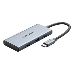 USB-C — HDMI, 3 порта USB 3.0, SD, TF-концентратор Vention TooHB 0,15 м, серый