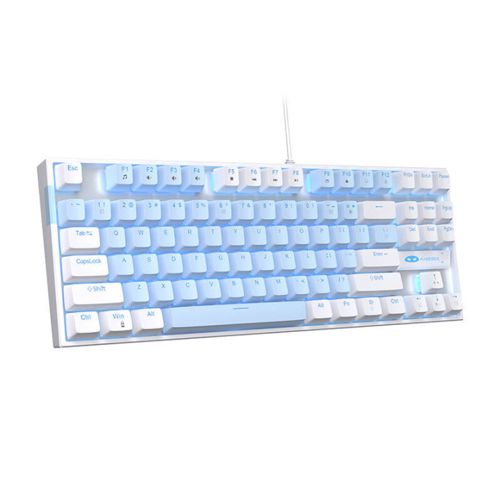 Teclado con cable MageGee MK-STAR (blanco y azul)