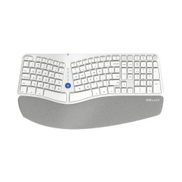 Эргономичная беспроводная клавиатура Delux GM901D BT+2.4G (белая) (QWERTY)