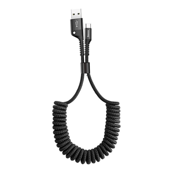 Cable USB-C con resorte Baseus 1m 2A (Negro)