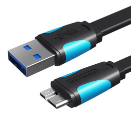 Cable plano USB 3.0 A a Micro-B Vention VAS-A12-B150 1,5m Negro