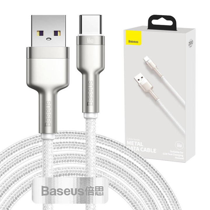 Cable USB para USB-C Baseus Cafule, 66W, 2m (blanco)