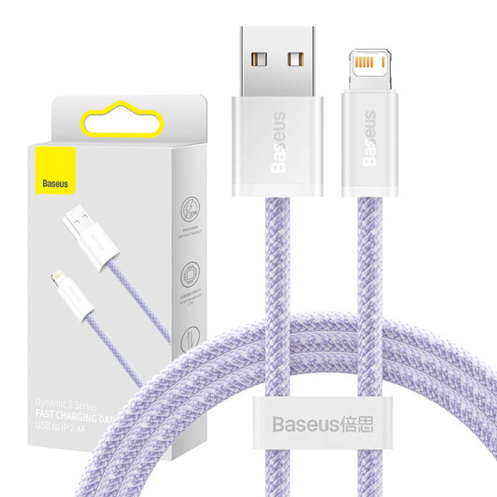 Cable USB para Lightning Baseus Dynamic 2 Series, 2,4A, 1m (púrpura)